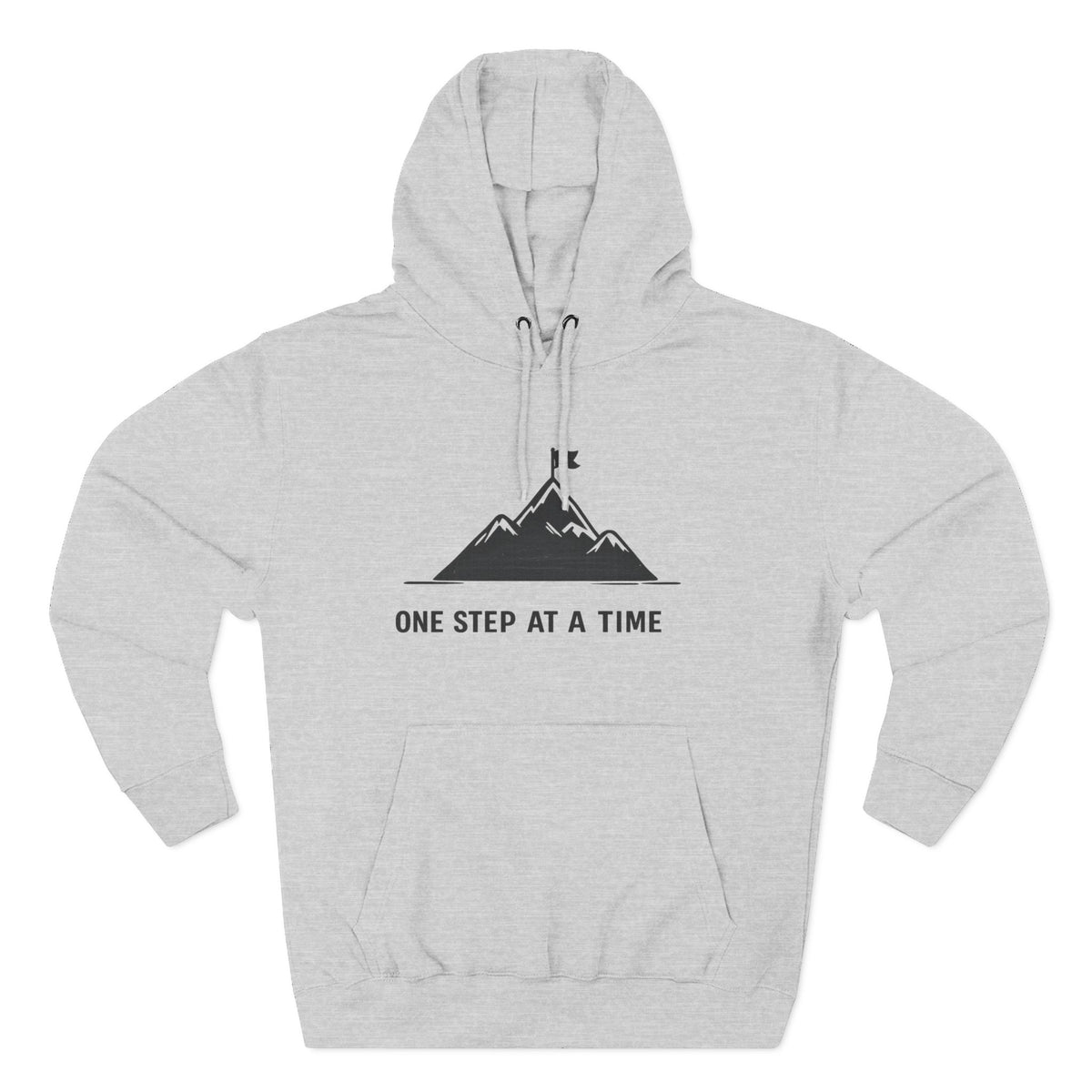 Hoodie - 'One Step at a Time' Mountain Graphic Fleece Hoodie