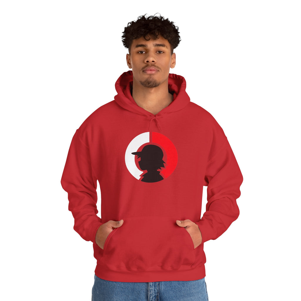 Detective Silhouette Hoodie – Minimal Red Moon Mystery Graphic