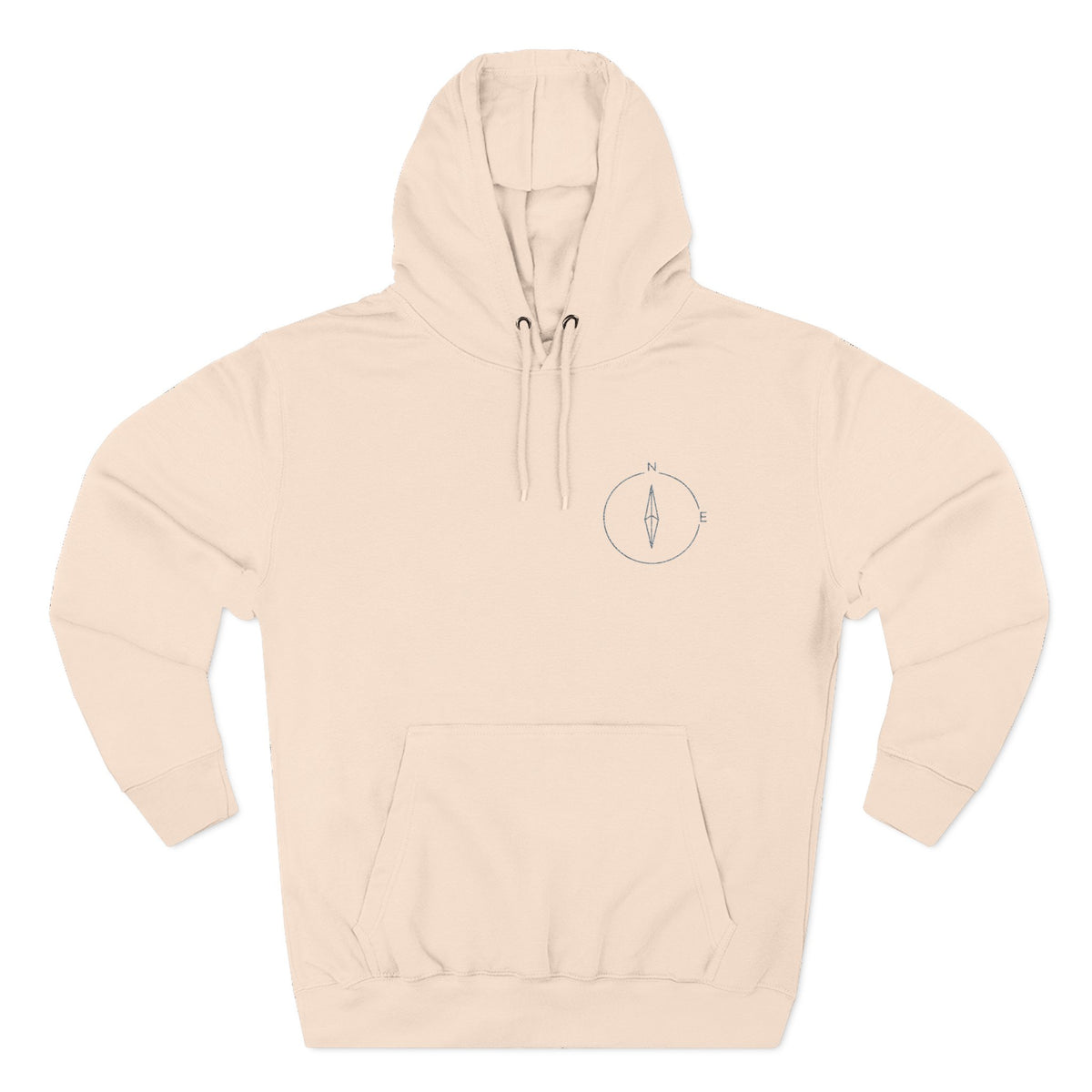 Minimal Compass Hoodie — Small Chest Compass Graphic Pullover