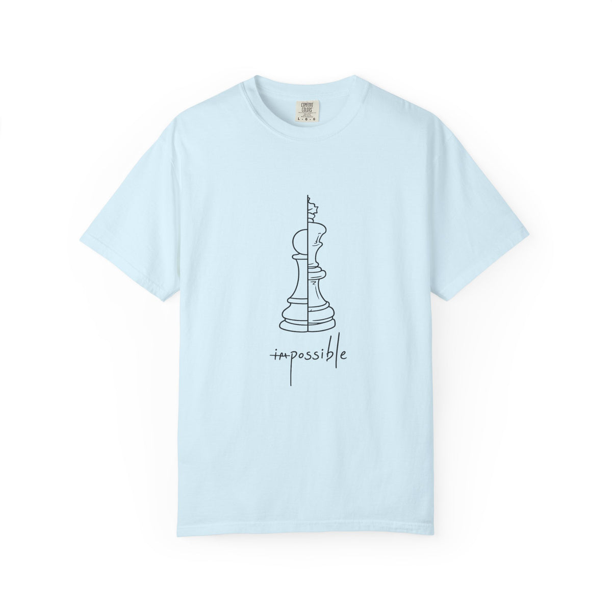 Chess Pawn to King T-Shirt — "Impassible" Minimalist Line Art Tee