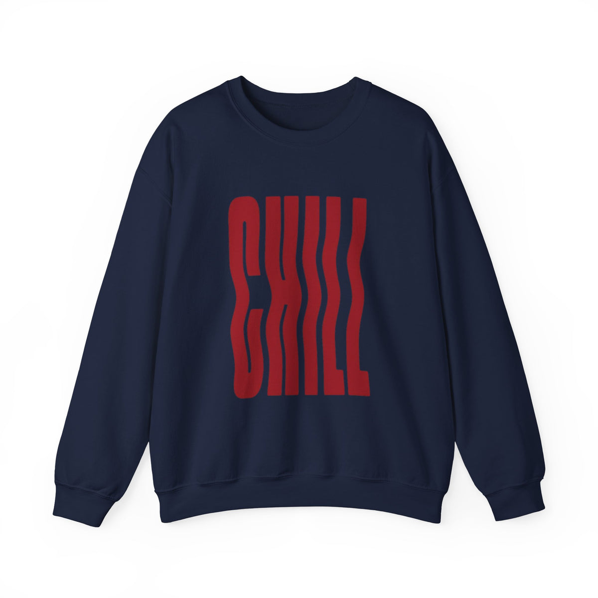 Chill Distorted Text Crewneck Sweatshirt