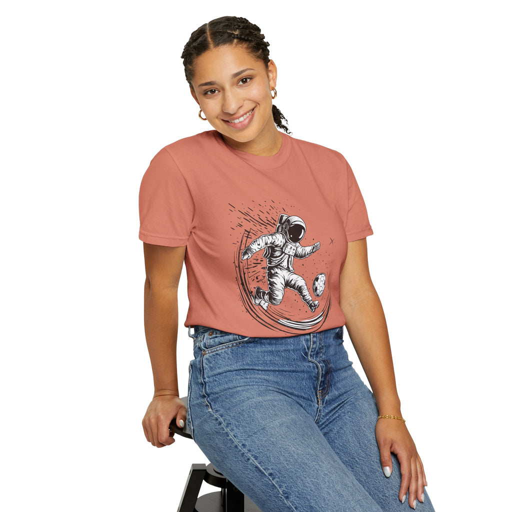Astronaut Soccer T-Shirt — Space Football Graphic Tee
