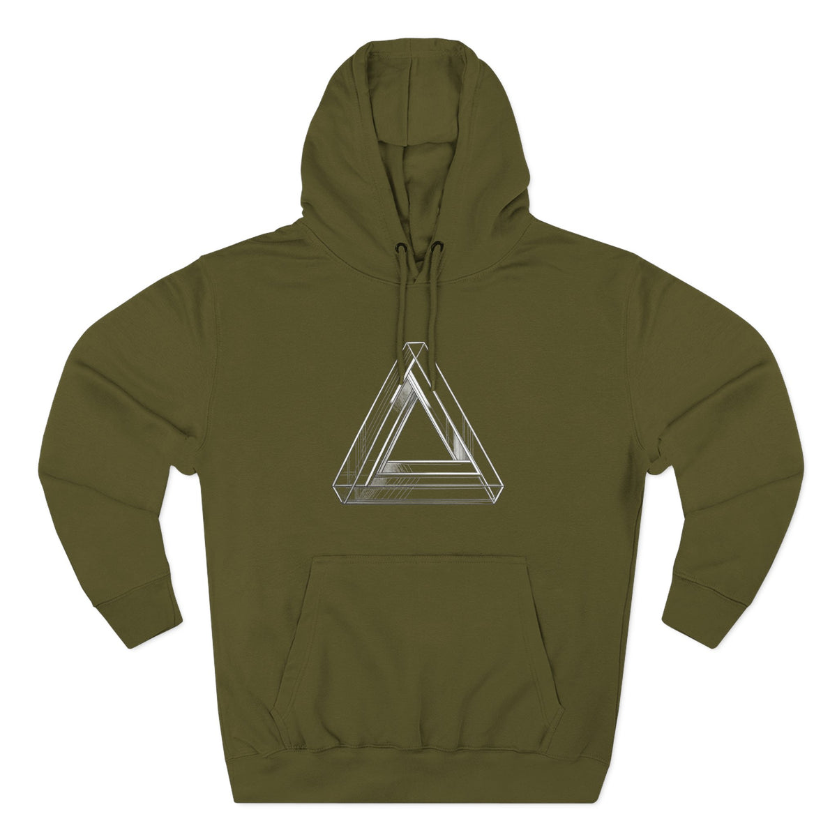 Minimal Geometric Triangle Hoodie — Three-Panel Illusion Design