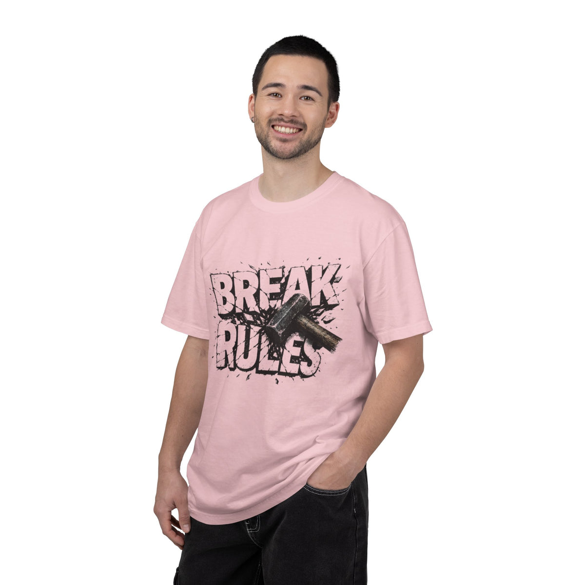 Break Rules T-Shirt — Graphic 'Break Rules' Design with Hammer