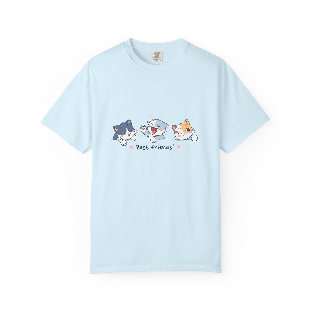 Cute ‘Best Friends!’ Cat T-Shirt — Cartoon Kitten Trio Graphic Tee