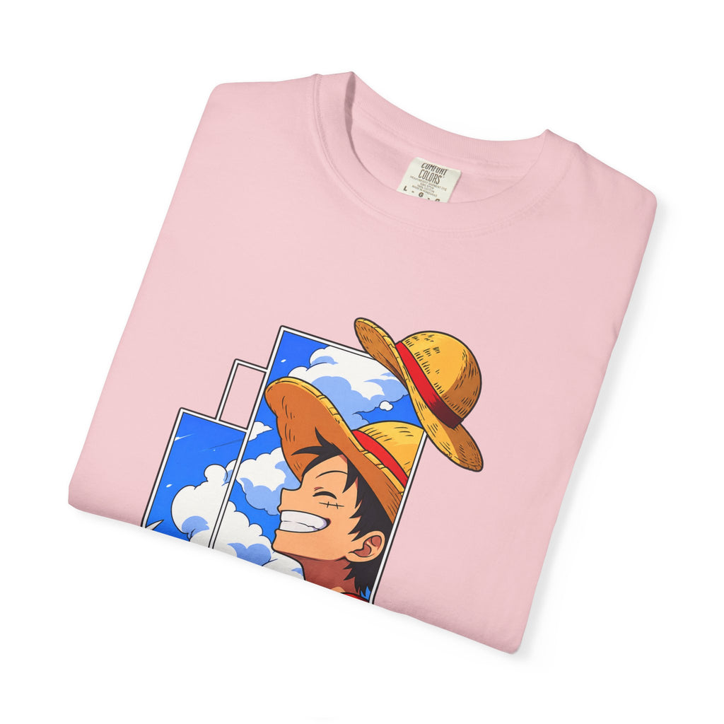 Anime Straw Hat Crew T-Shirt — Luffy Smiling Sky Graphic Tee