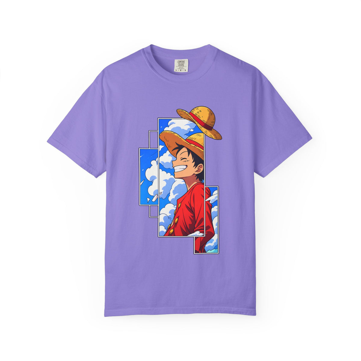 Anime Straw Hat Crew T-Shirt — Luffy Smiling Sky Graphic Tee