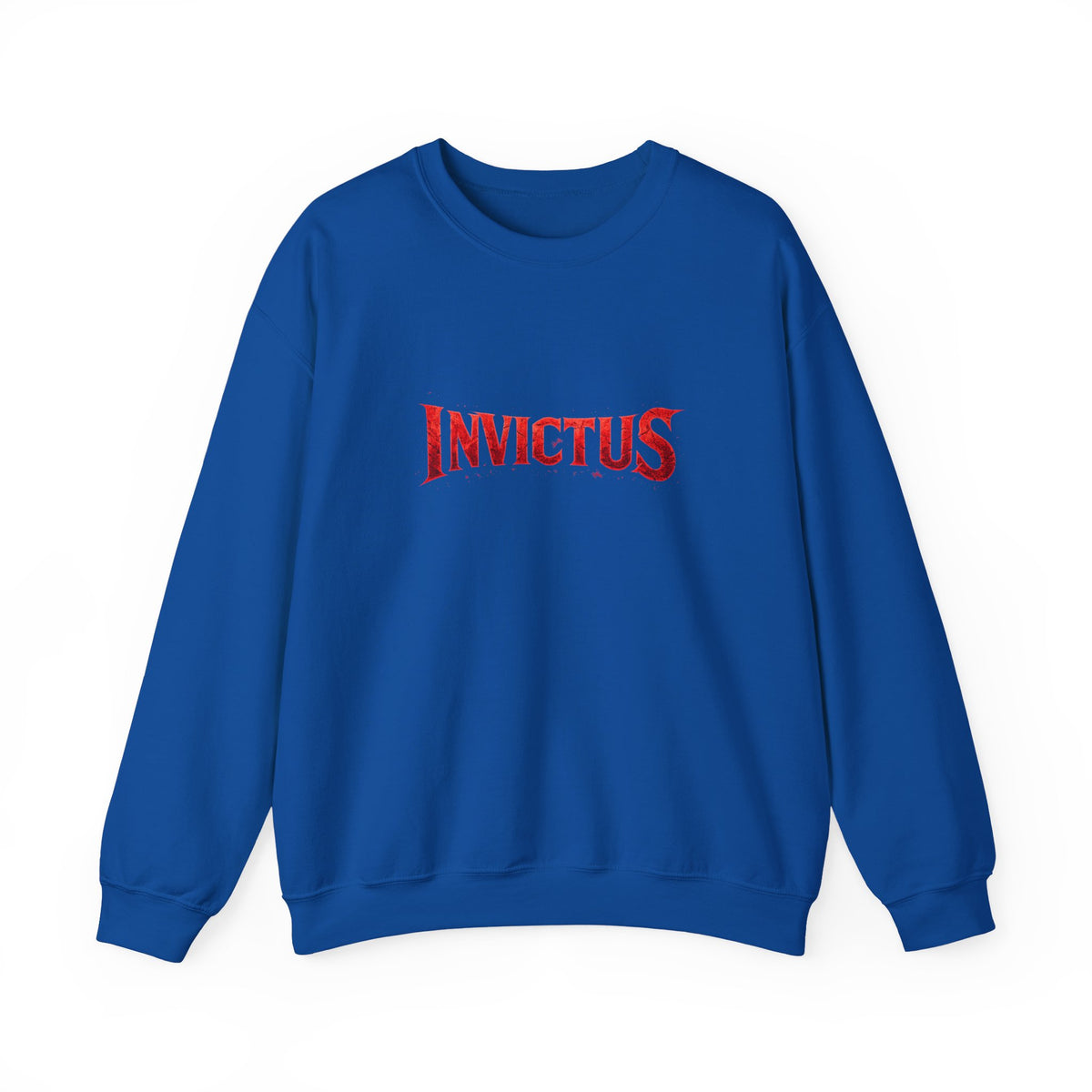 Invictus Crewneck Sweatshirt — Bold Red Script Pullover