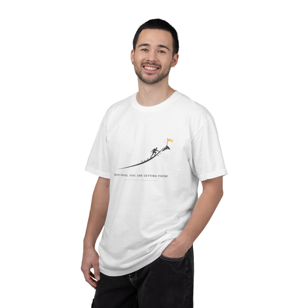 Motivational Climber T-Shirt — "Keep Going, You Are Getting There"