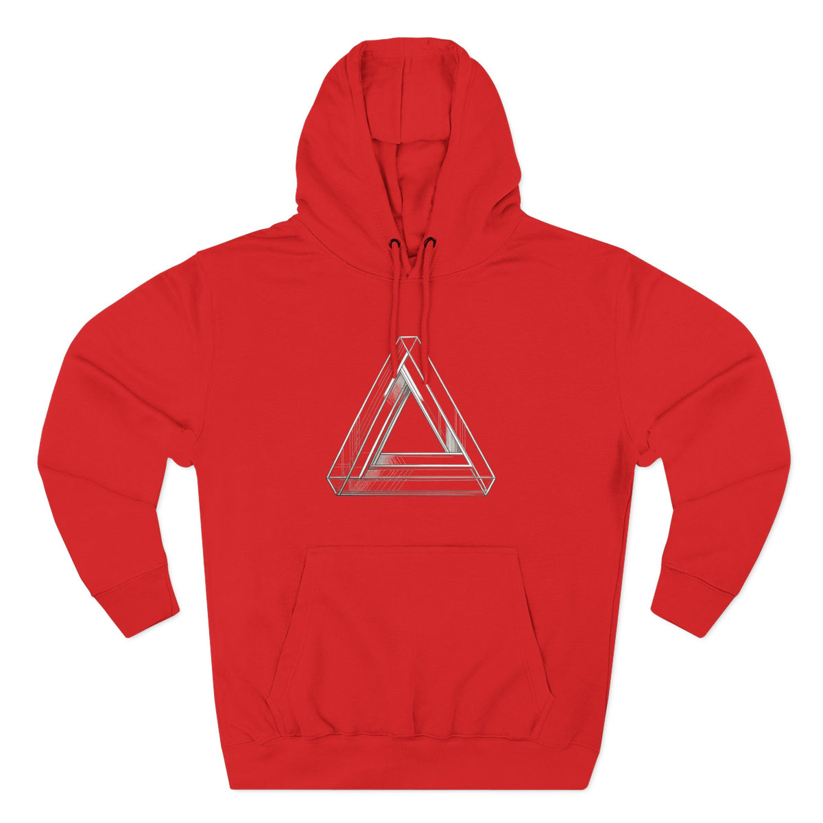 Minimal Geometric Triangle Hoodie — Three-Panel Illusion Design