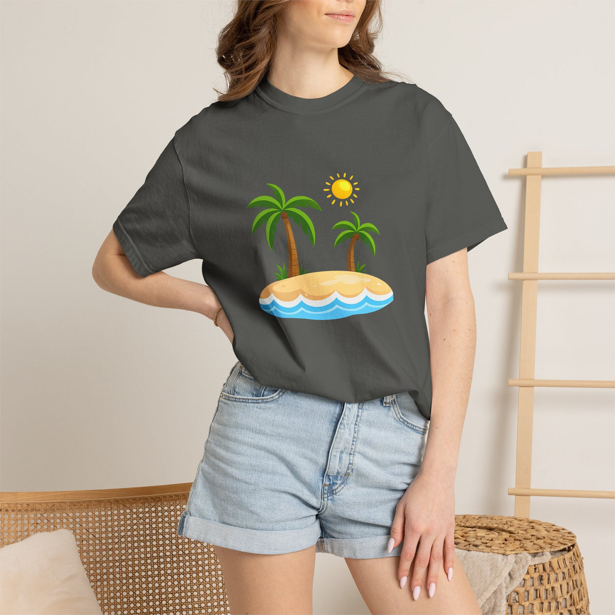 Island Paradise T-Shirt — Tropical Palm Tree Beach Graphic