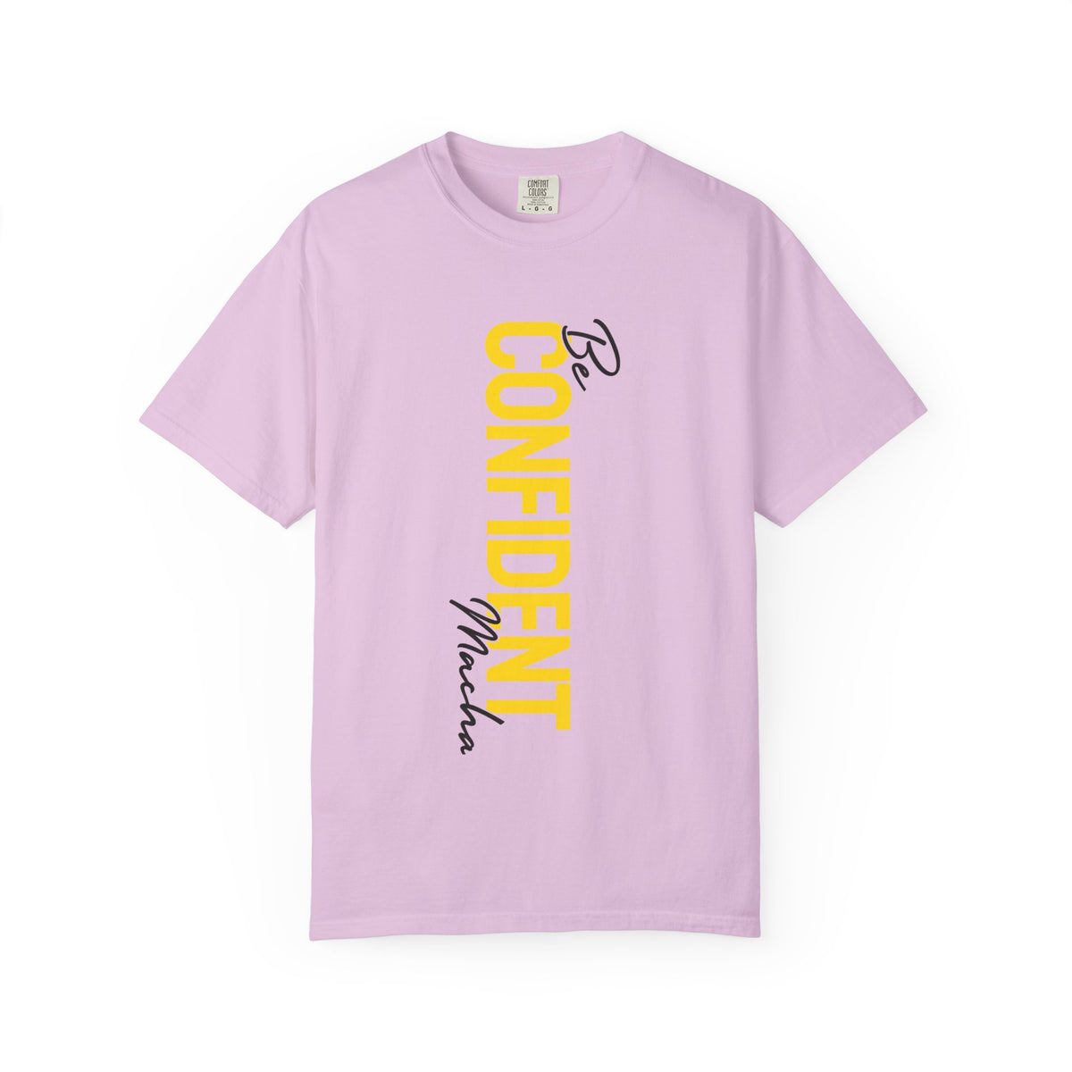 Be Confident Vertical Text T-Shirt — Motivational Graphic Tee
