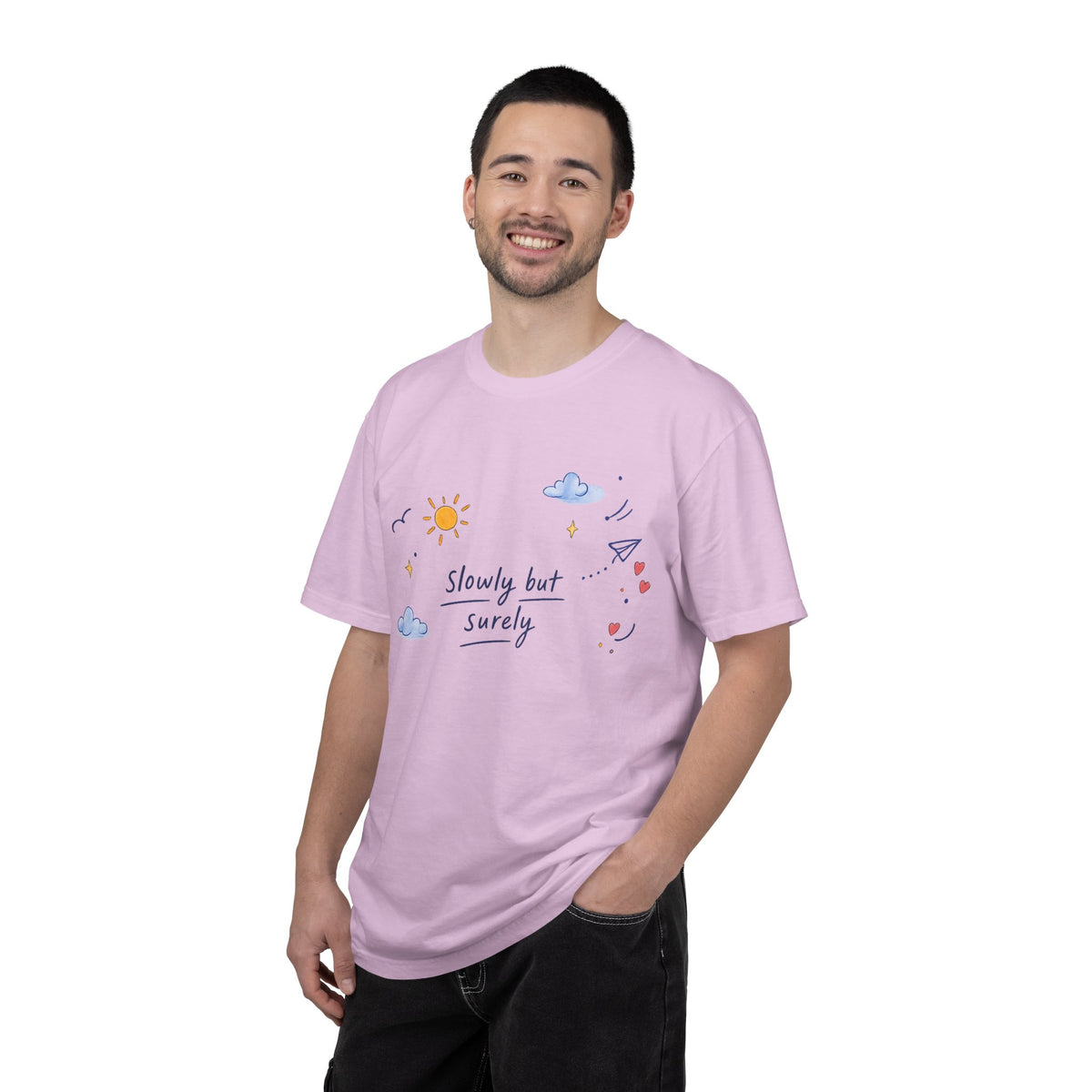 T-Shirt — "Slowly but Surely" Cute Doodle Graphic Tee