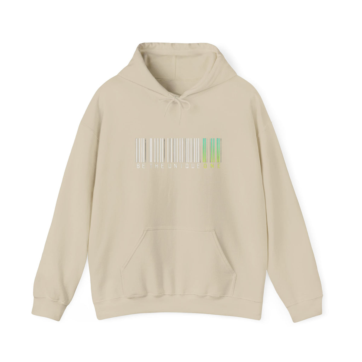Unique One Barcode Hoodie — "Be the Unique One" Graphic Pullover