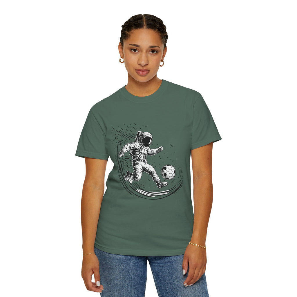 Astronaut Soccer T-Shirt — Space Football Graphic Tee