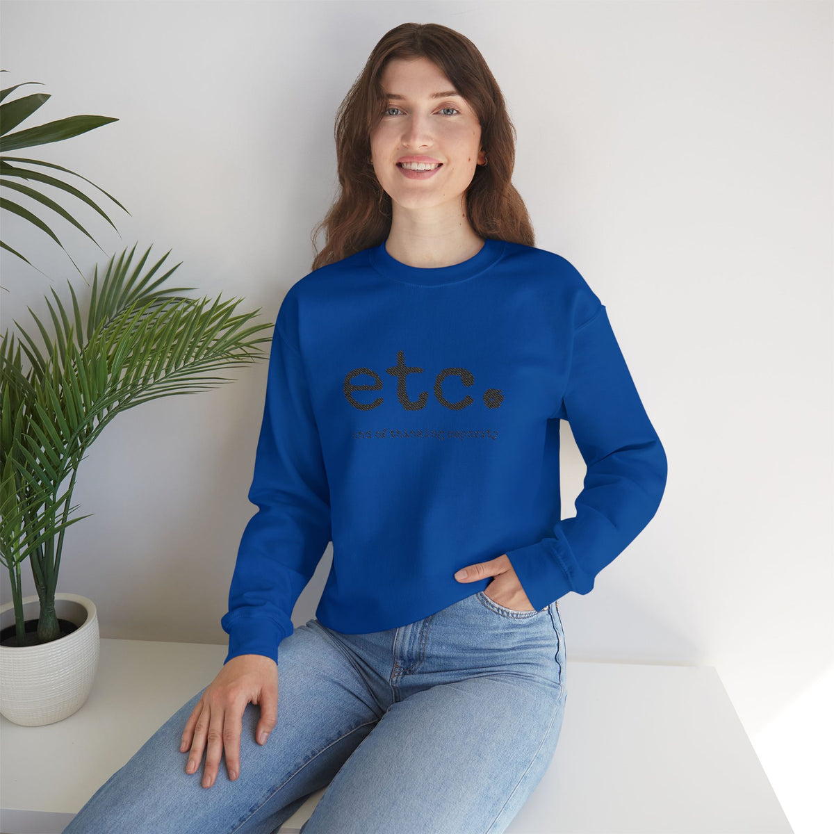 Crewneck Sweatshirt – Minimal 'etc.' Script Logo Casual Pullover