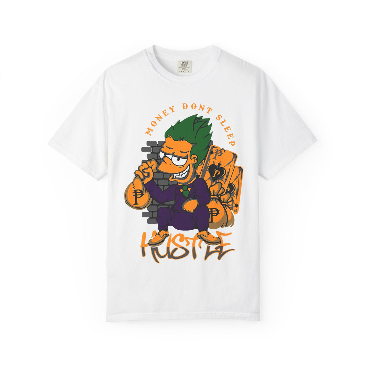 T-Shirt — 'Money Don’t Sleep' Cartoon Hustle Tee