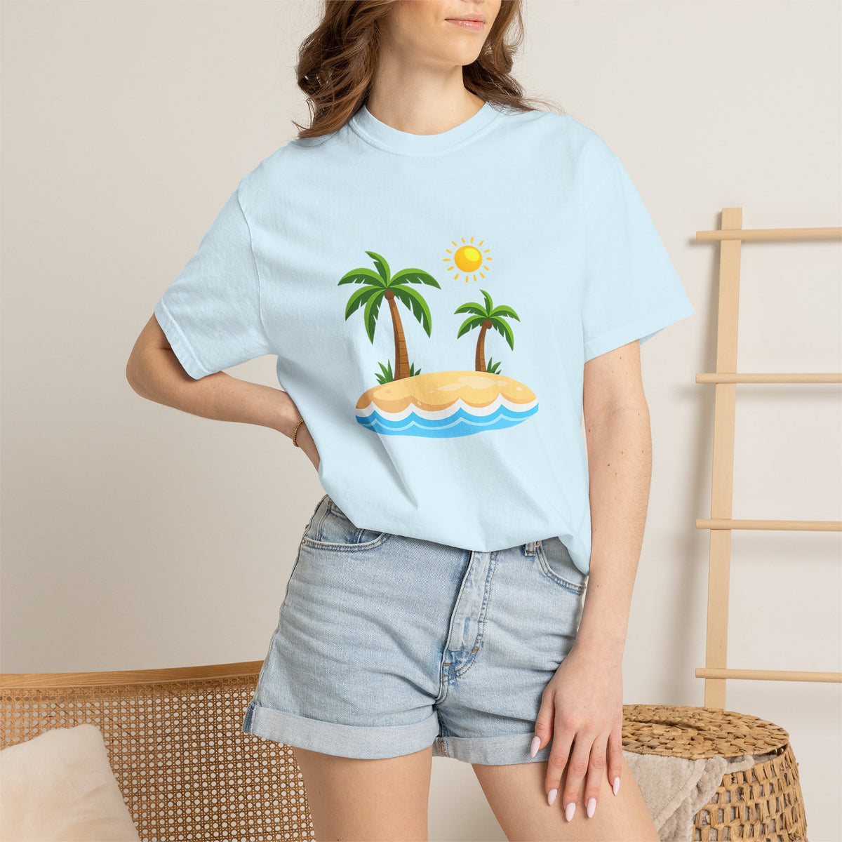 Island Paradise T-Shirt — Tropical Palm Tree Beach Graphic