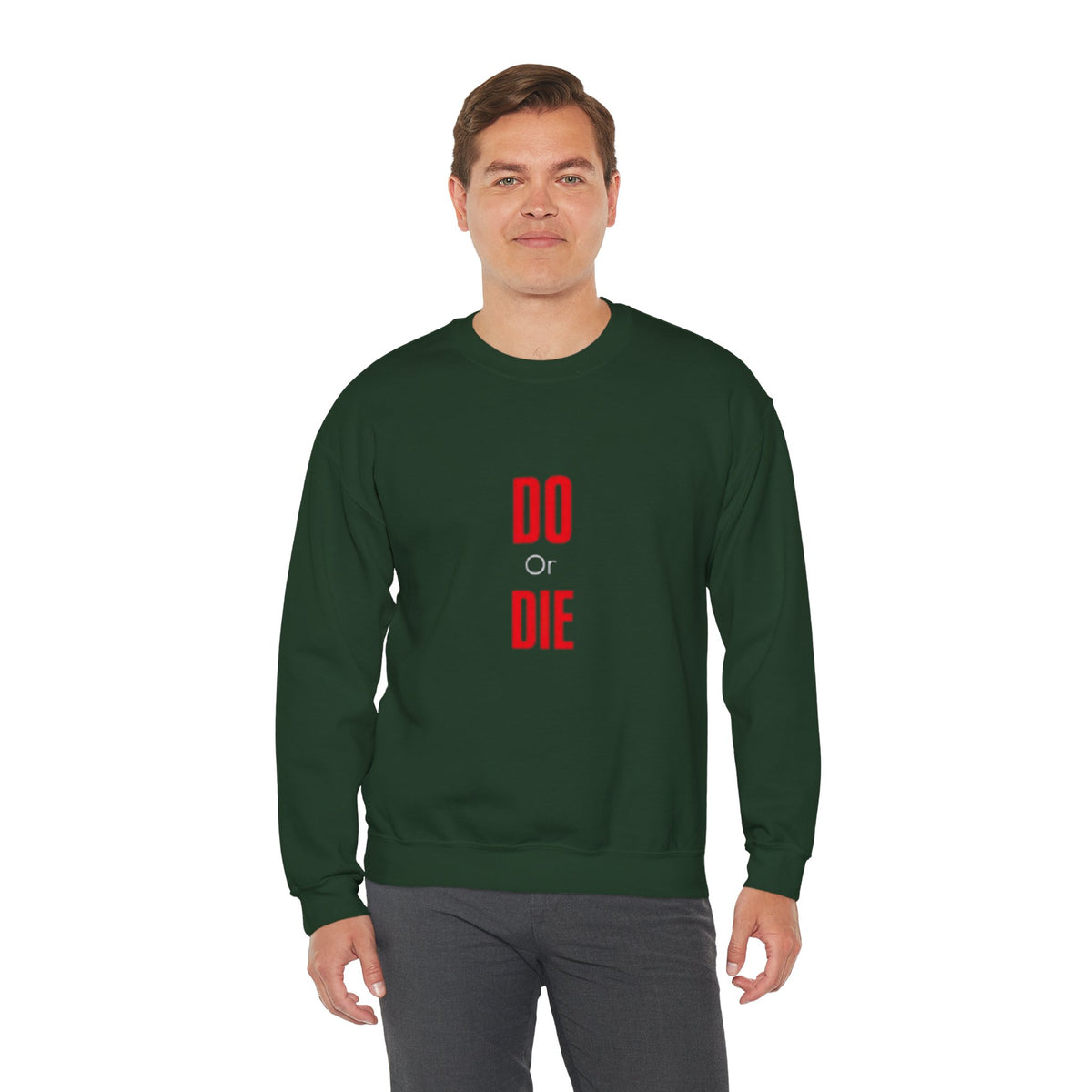 Crewneck Sweatshirt – Minimal 'DO / DIE' Red Vertical Typography