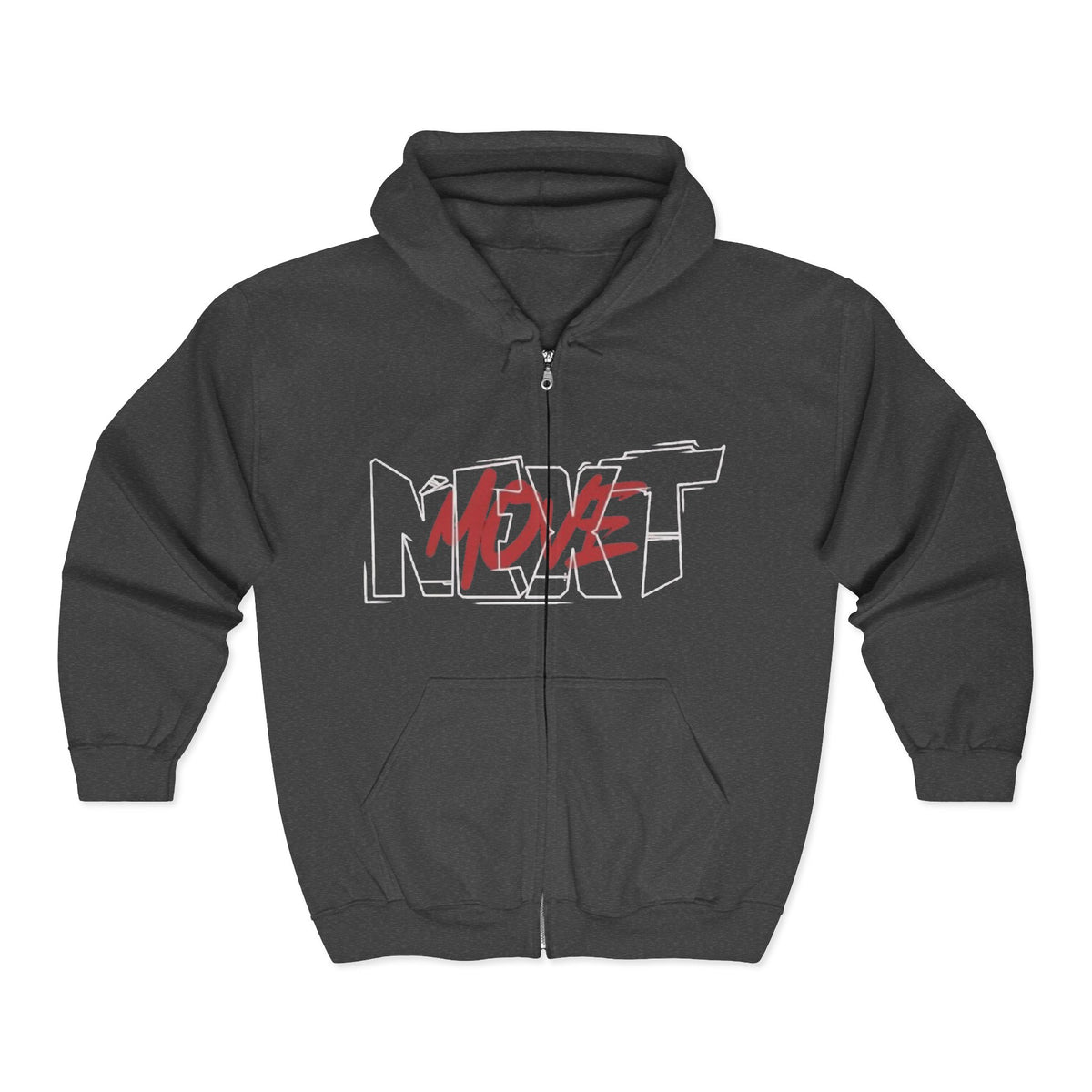Next With Heart Zip Hoodie — 'NEXT' Graffiti Heart Full-Zip Hoodie