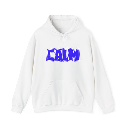 Calm Graphic Hoodie — Bold Blue Streetwear Pullover
