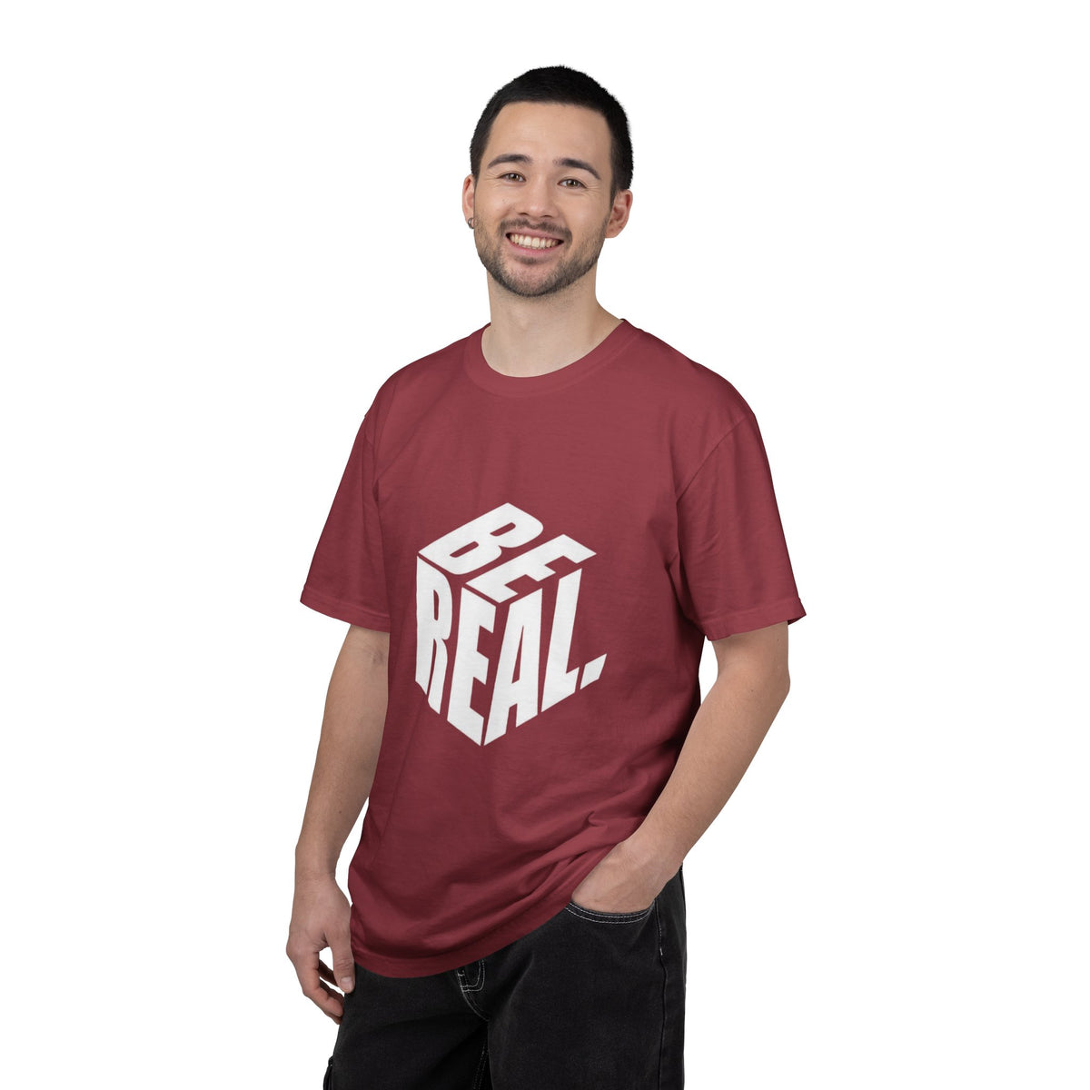 Be Real T-Shirt — Bold 3D Typography Graphic Tee