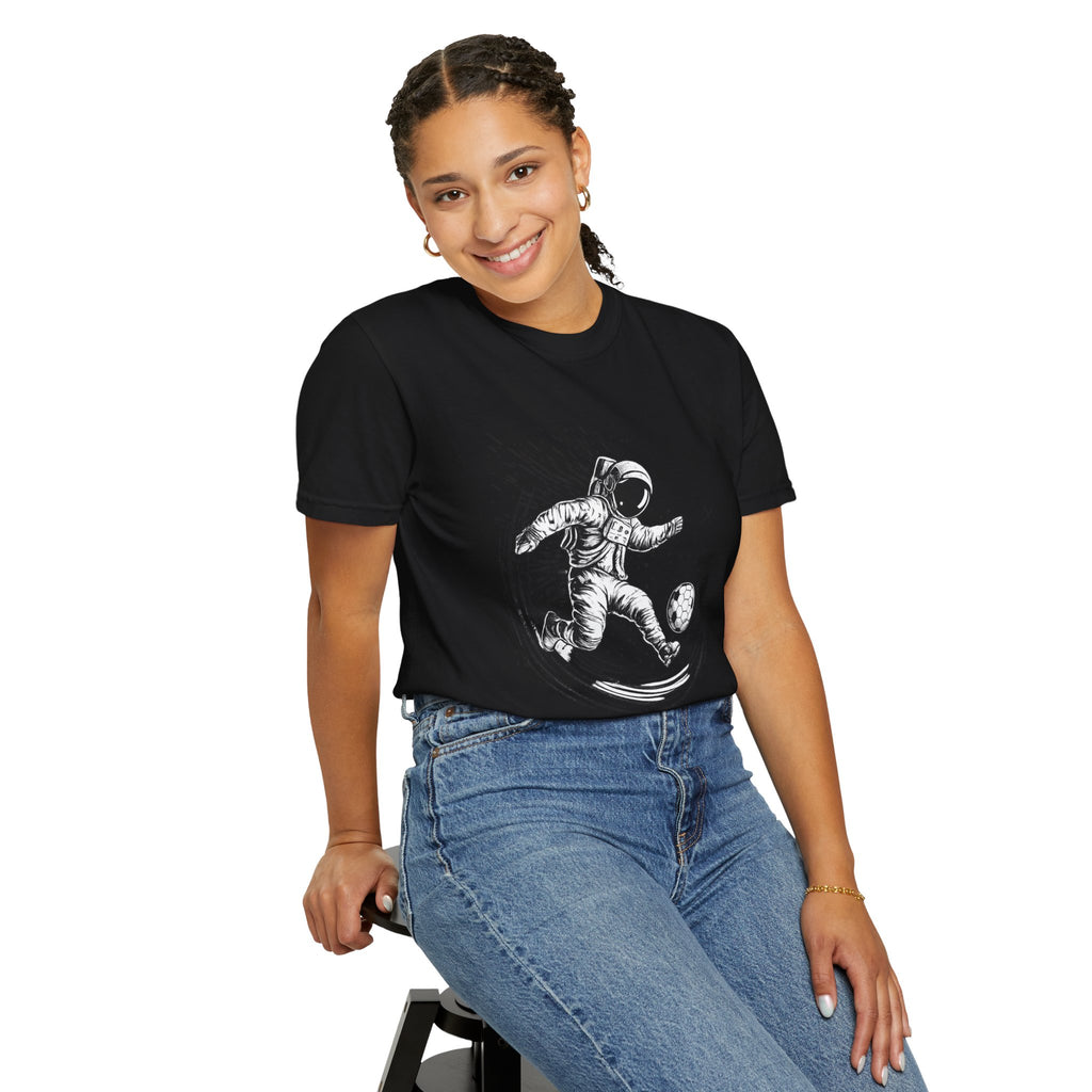 Astronaut Soccer T-Shirt — Space Football Graphic Tee