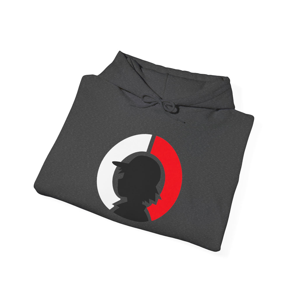 Detective Silhouette Hoodie – Minimal Red Moon Mystery Graphic