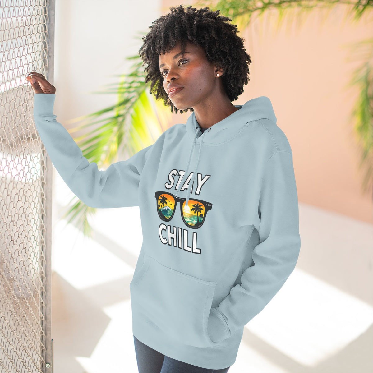 Stay Chill Sunglasses Hoodie — Casual Beach Vibe Pullover