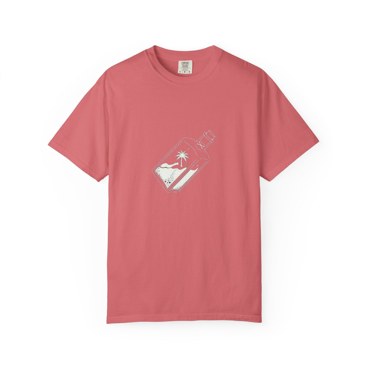 Pocket Island T‑Shirt — Minimal Bottle Isle Graphic Tee
