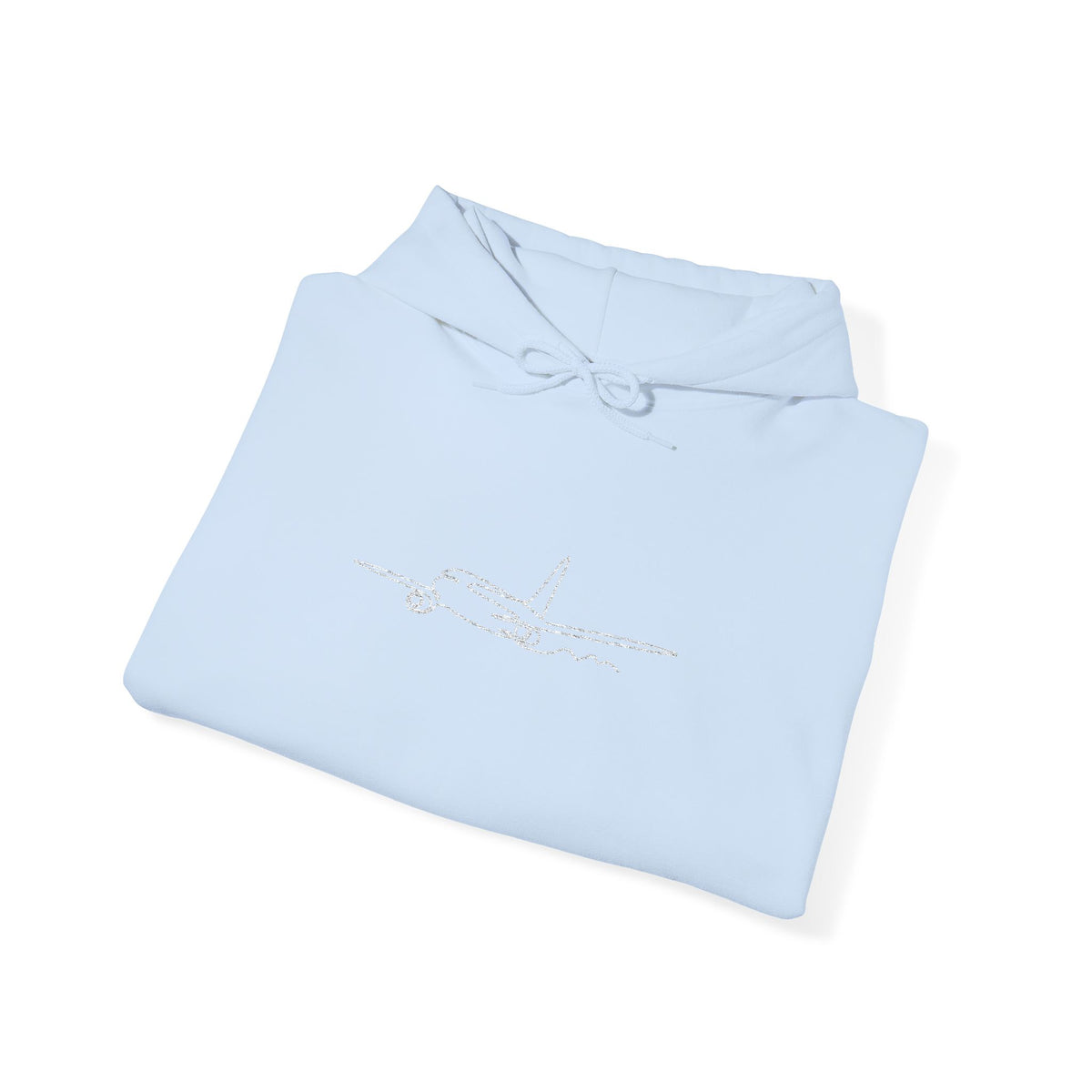 Airplane Silhouette Embroidered Hoodie — Minimal Flight Crew & Aviation Gift