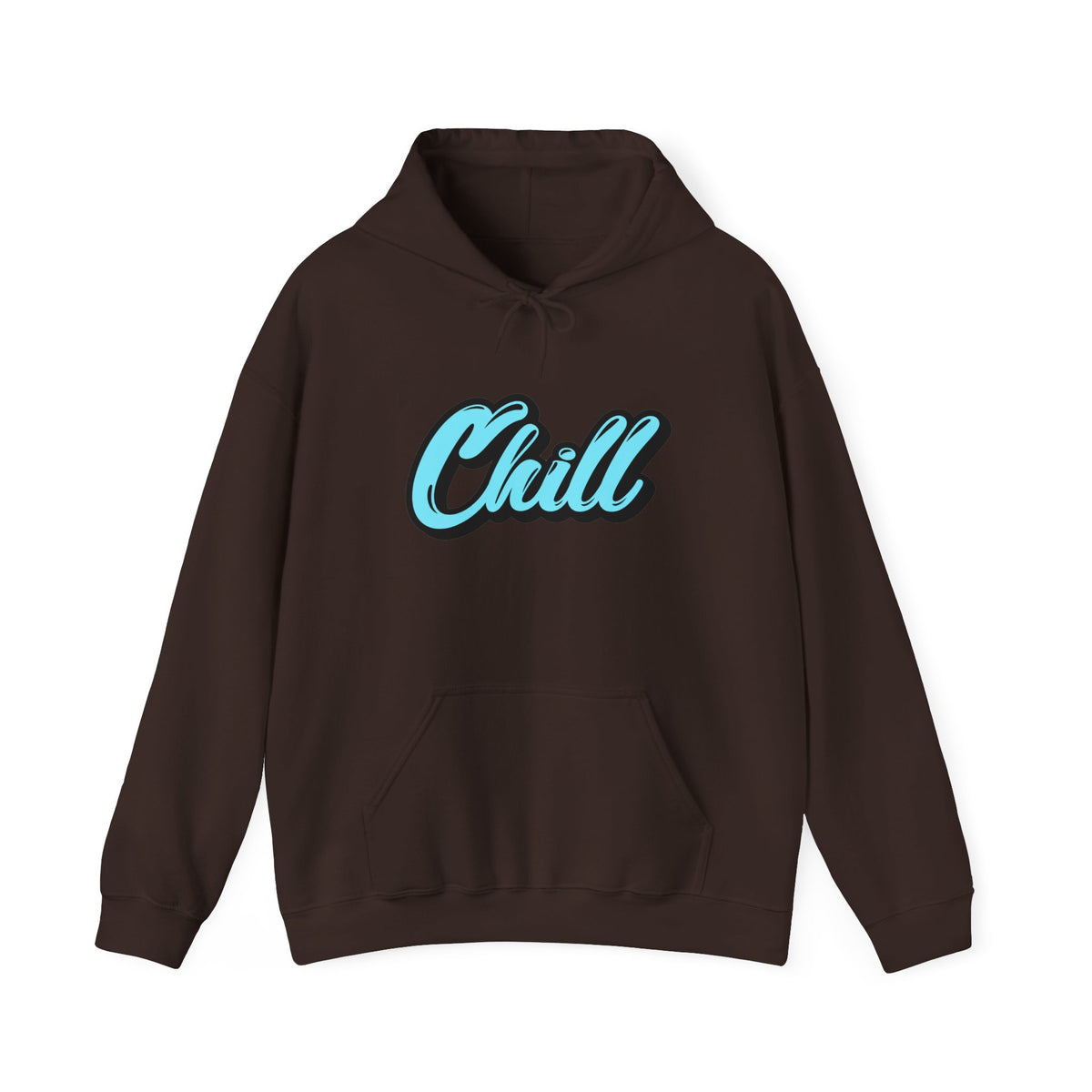 Chill Script Hoodie — Retro Blue Chill Graphic Pullover