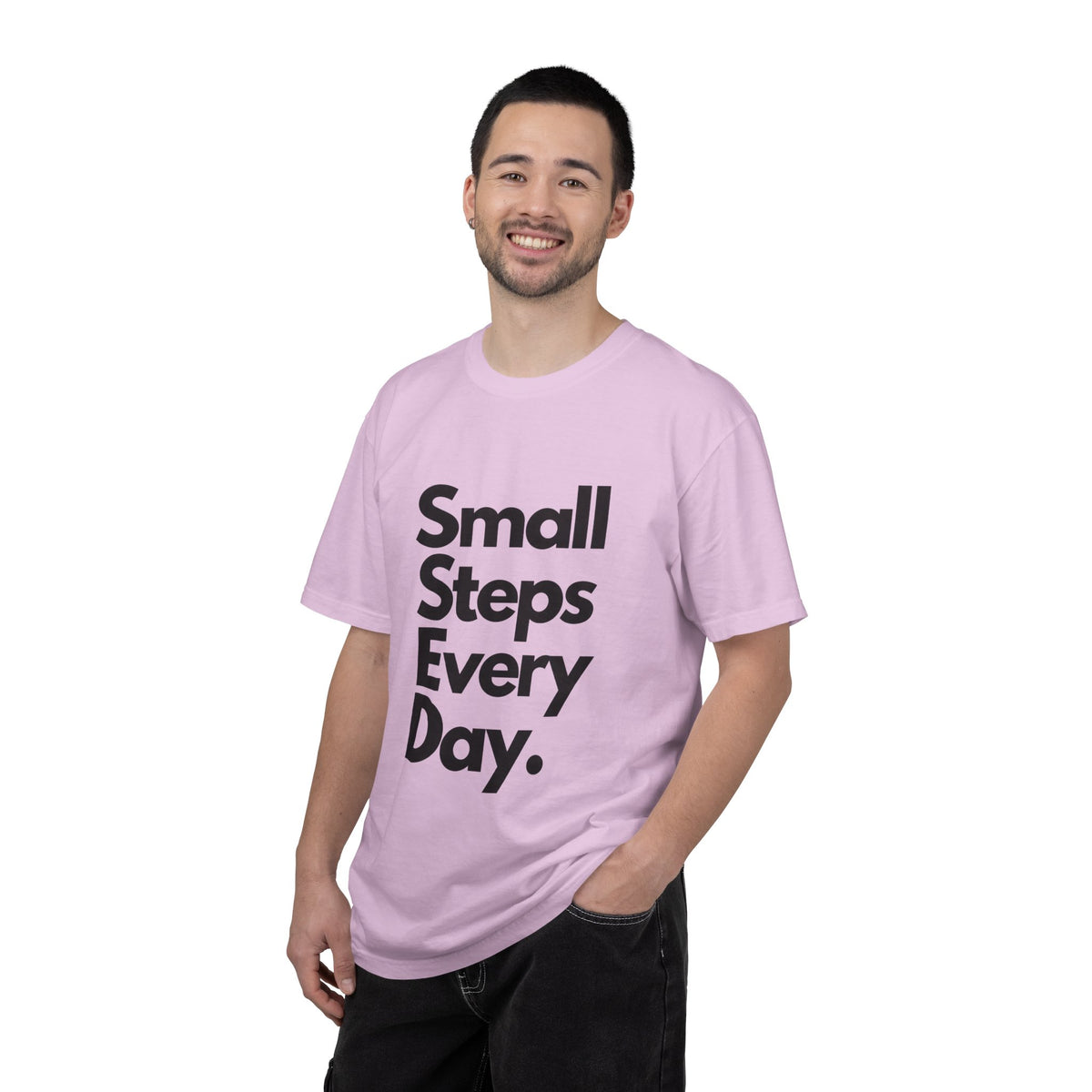 Motivational Tee — “Small Steps Every Day.” Inspirational Casual T-Shirt