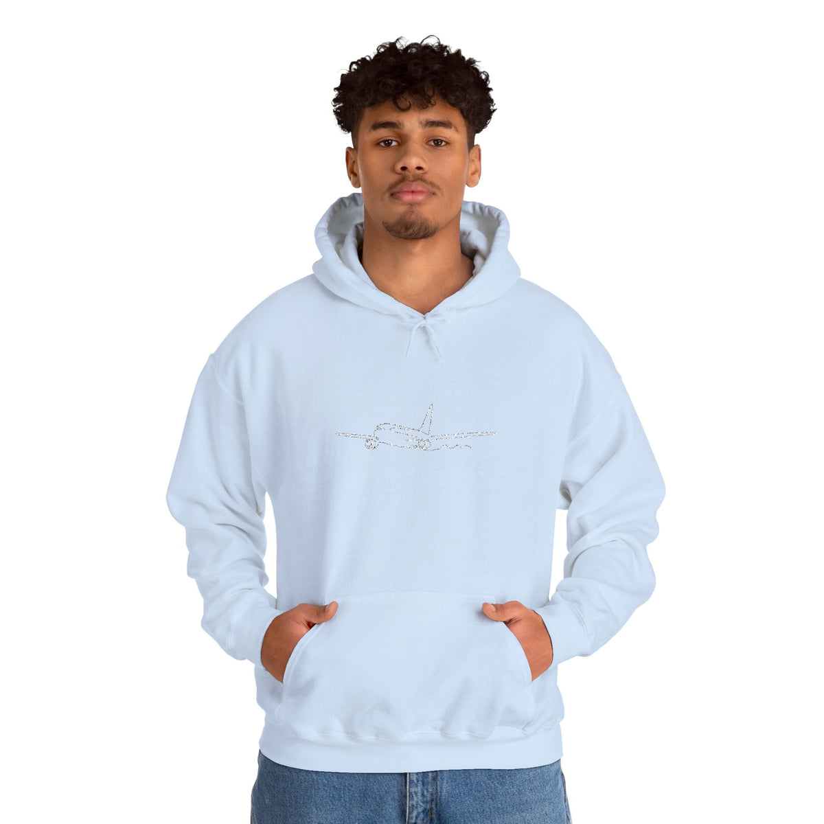 Airplane Silhouette Embroidered Hoodie — Minimal Flight Crew & Aviation Gift