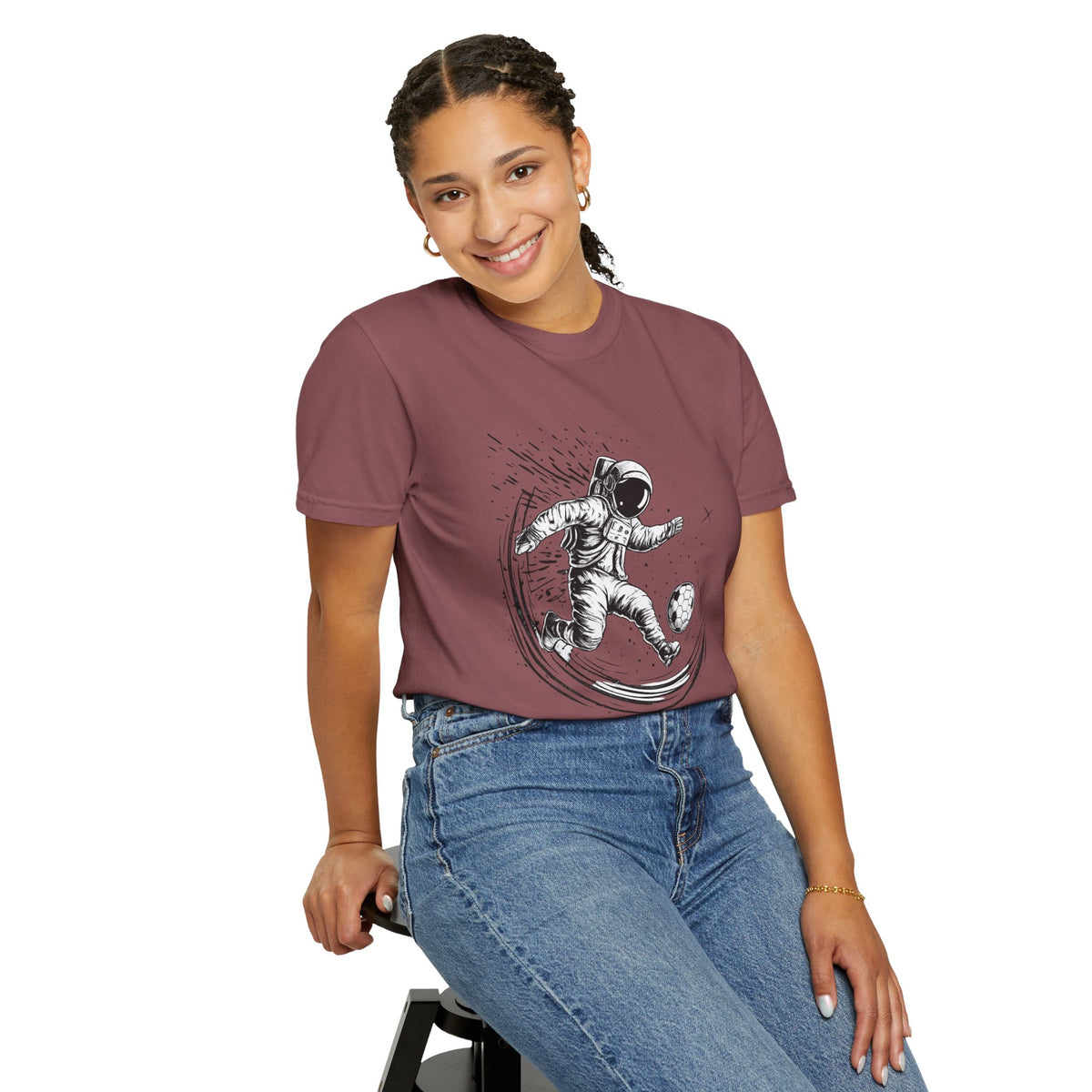 Astronaut Soccer T-Shirt — Space Football Graphic Tee