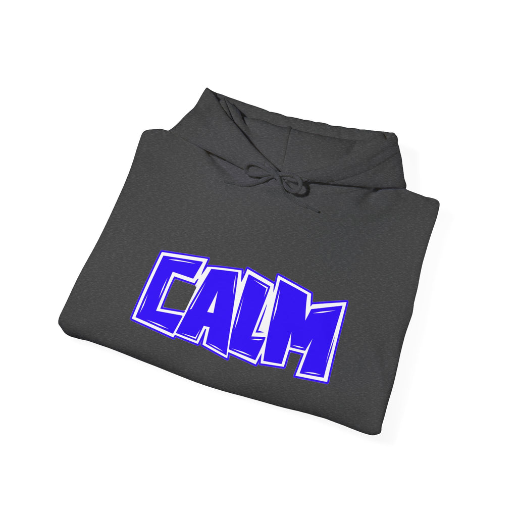 Calm Graphic Hoodie — Bold Blue Streetwear Pullover