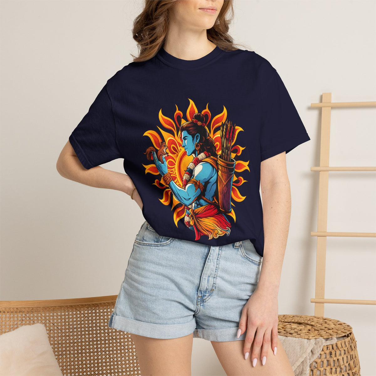 T-Shirt Ram Ji — Mythic Archer Illustration Tee (Sunburst Warrior Graphic)