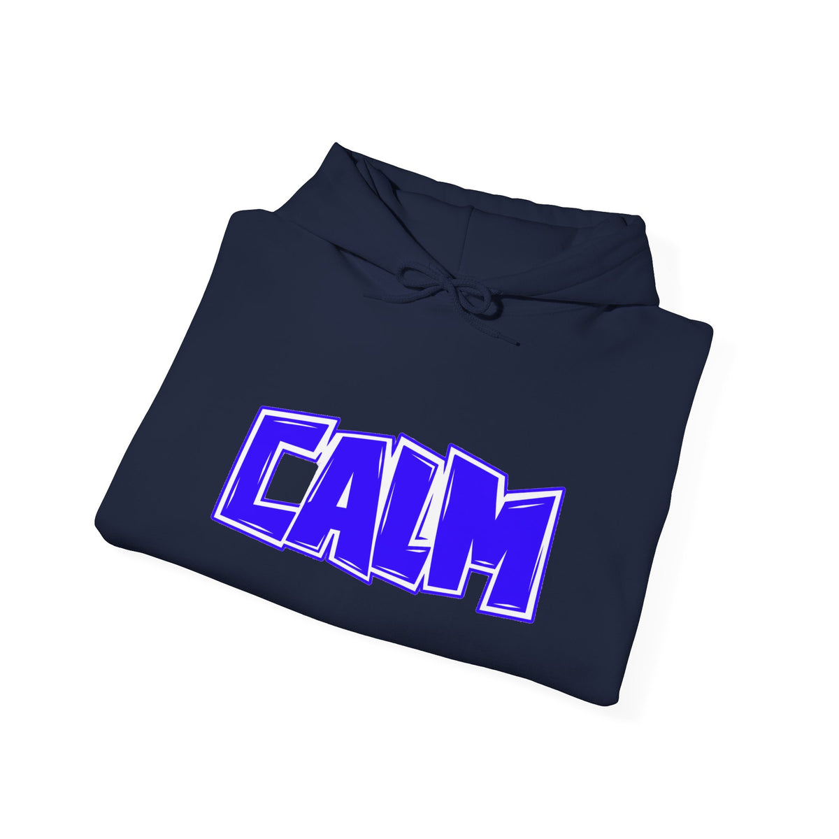 Calm Graphic Hoodie — Bold Blue Streetwear Pullover
