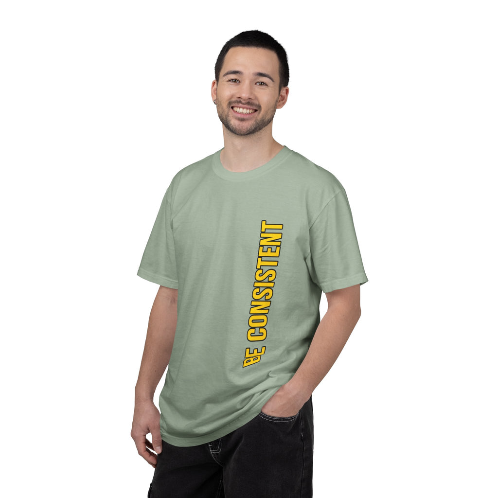 Be Consistent Vertical Graphic T-Shirt — Motivational Fitness Tee