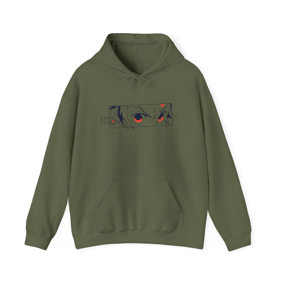 Anime Eyes Hoodie — Minimal Red & Black Manga Gaze Sweatshirt