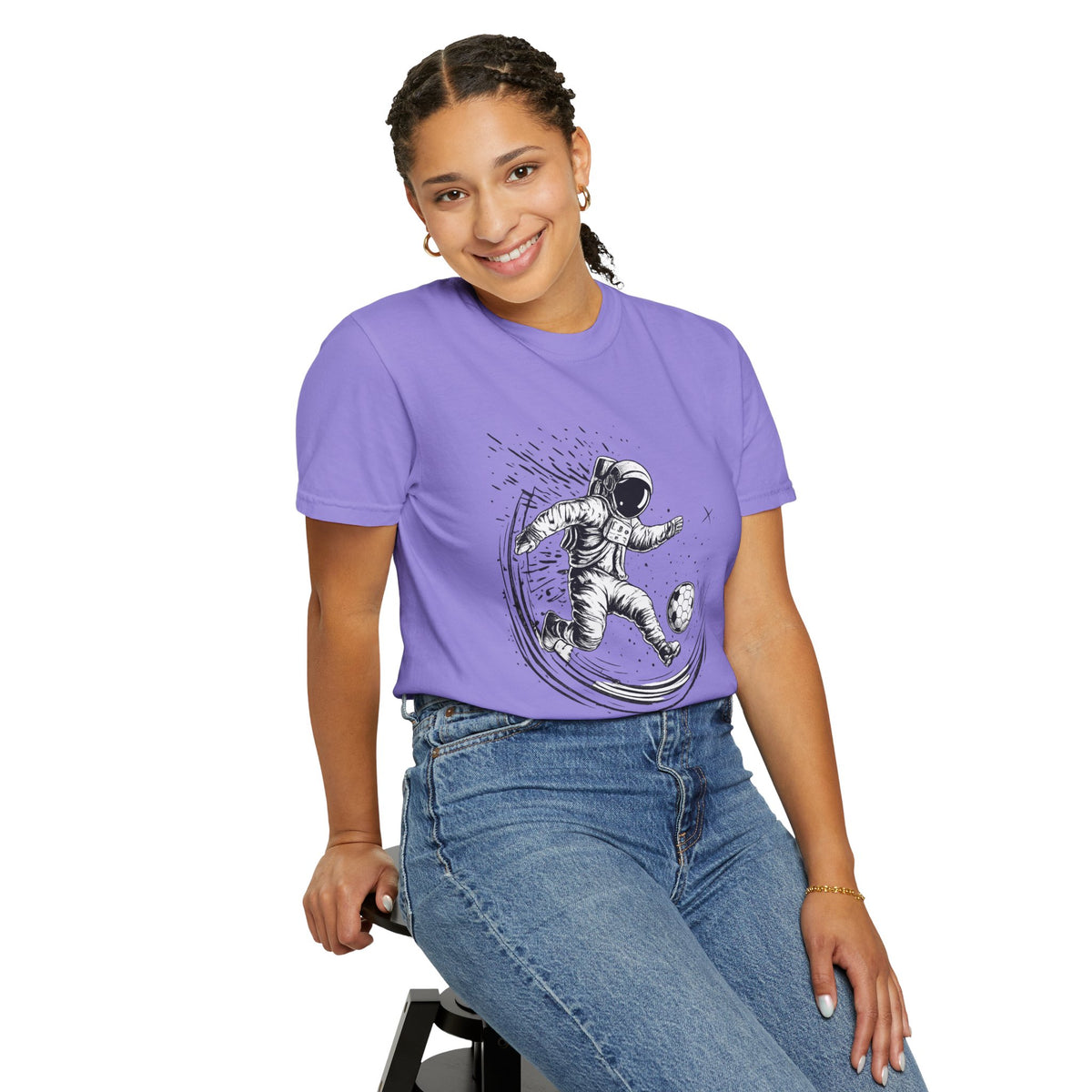 Astronaut Soccer T-Shirt — Space Football Graphic Tee