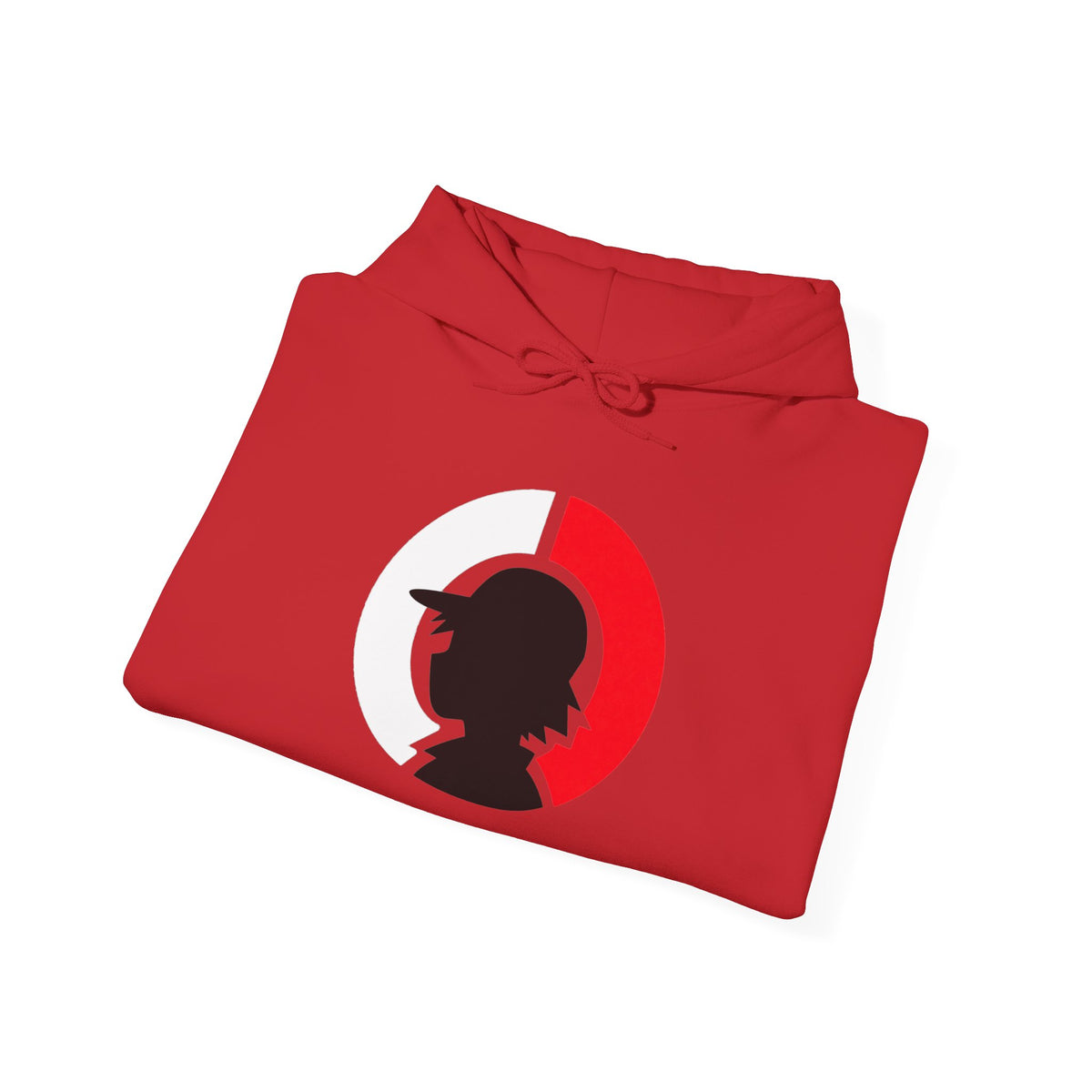 Detective Silhouette Hoodie – Minimal Red Moon Mystery Graphic