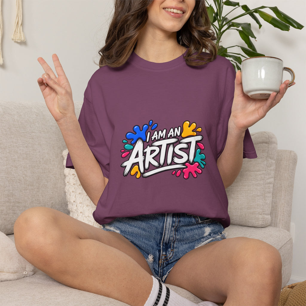 Artist T‑Shirt — "Human Artist" Colorful Paint Splash Graphic Tee