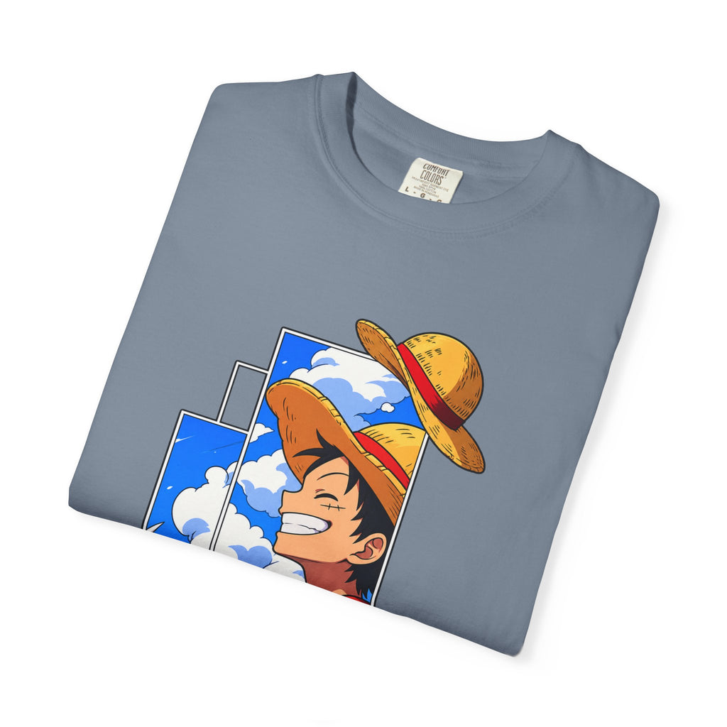 Anime Straw Hat Crew T-Shirt — Luffy Smiling Sky Graphic Tee