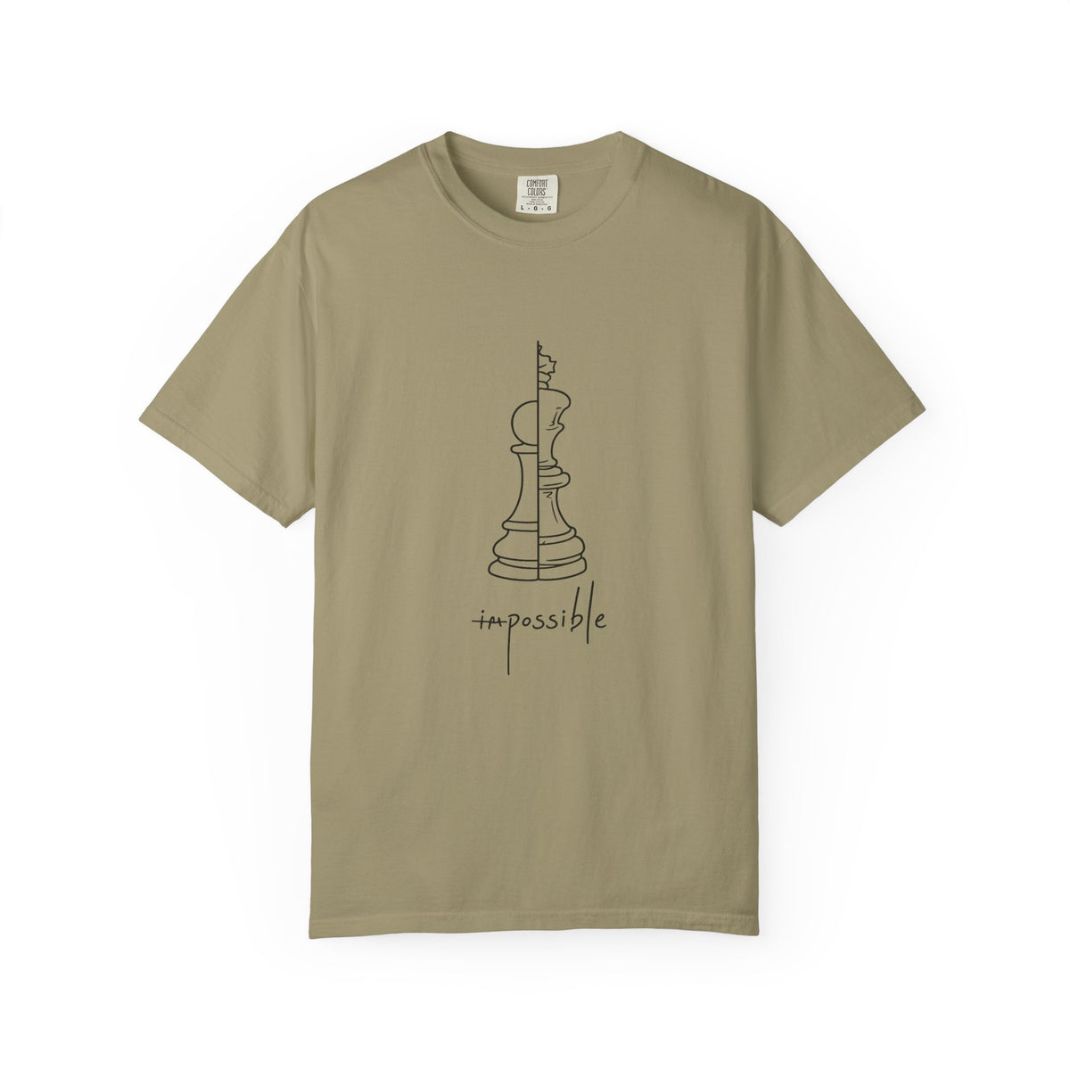 Chess Pawn to King T-Shirt — "Impassible" Minimalist Line Art Tee
