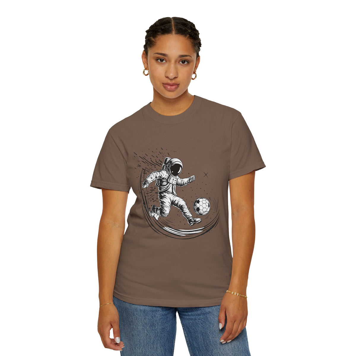 Astronaut Soccer T-Shirt — Space Football Graphic Tee