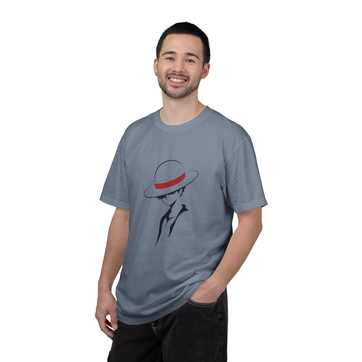 Minimal Straw Hat Silhouette T-Shirt