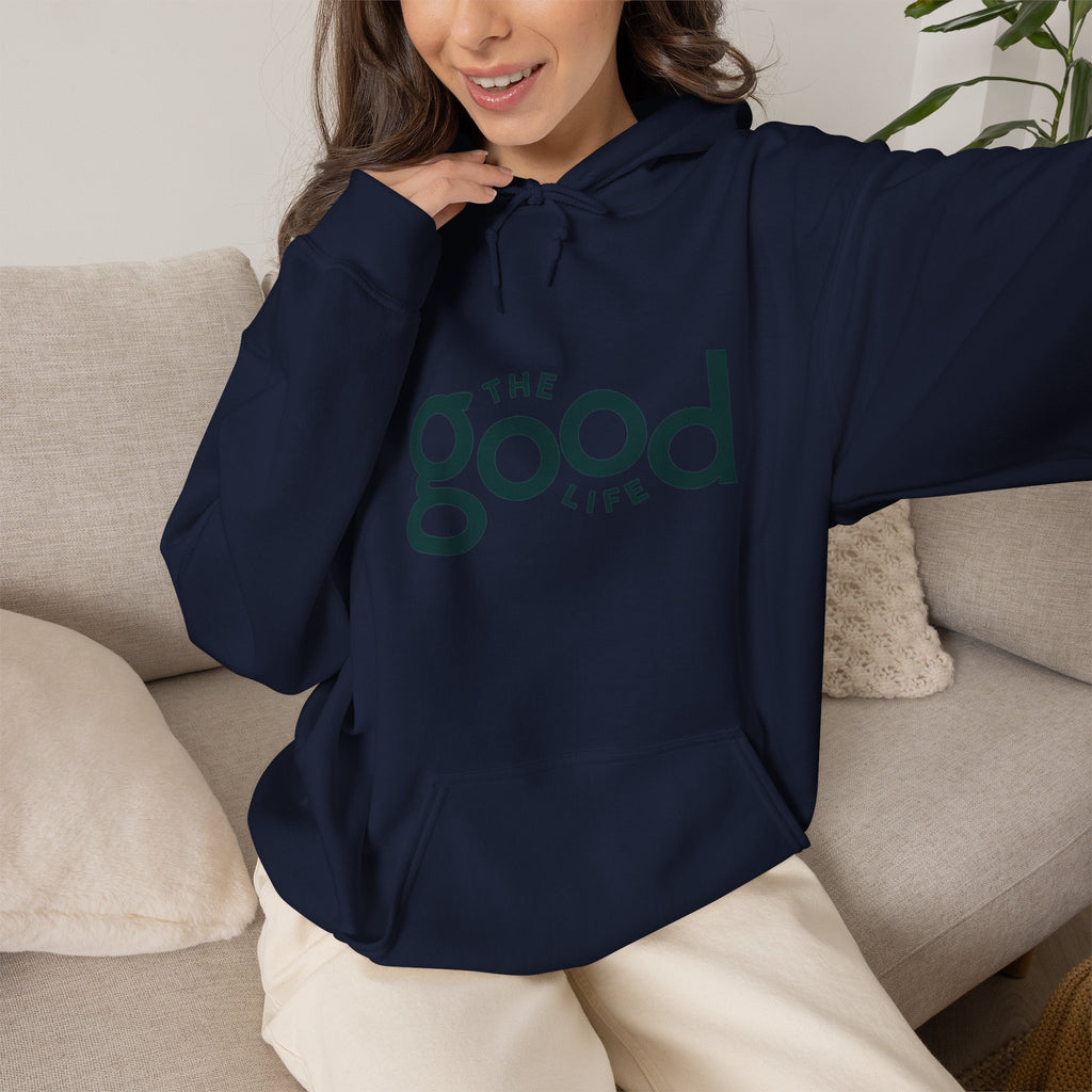 The Good Life Hoodie – Minimal Retro Logo Pullover