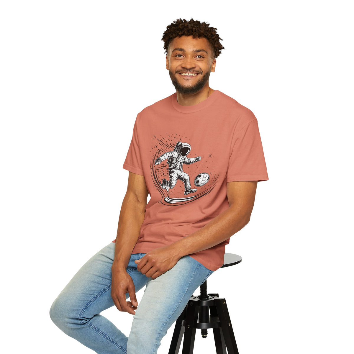 Astronaut Soccer T-Shirt — Space Football Graphic Tee