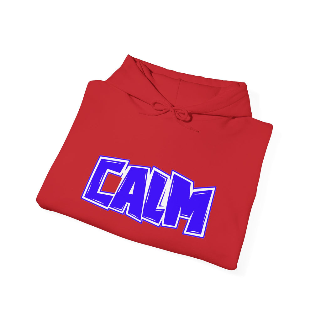Calm Graphic Hoodie — Bold Blue Streetwear Pullover